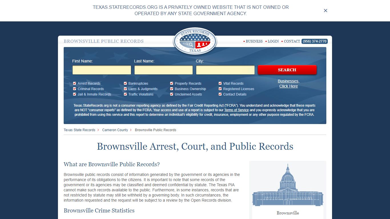 Brownsville Arrest and Public Records | Texas.StateRecords.org